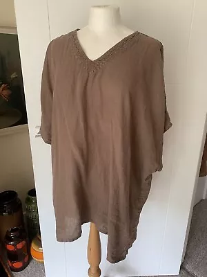 Hampstead Bazaar Oversized Boxy Linen Top Size 14/16/18 • £20