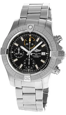 BREITLING Avenger CHRONO 45MM SS Black Dial Men's Watch A13317101B1A1 • $4535