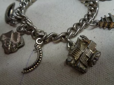 Vintage Charm Bracelet TEENAGE GIRL 1950 1960 World Traveler NYC PARIS EGYPT Old • $24