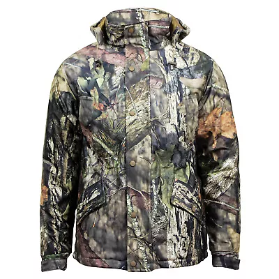 Men's Mossy Oak Camouflage Hunting Hiking Fishing Hooded Outdoor Activity Jacket • £26.99