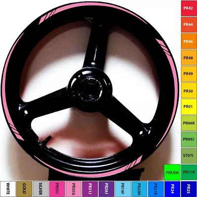 Soft Pink Motorcycle Car Gp Style Rim Stripes Wheel Tape Decals Stickers 17 Inch • $13.47