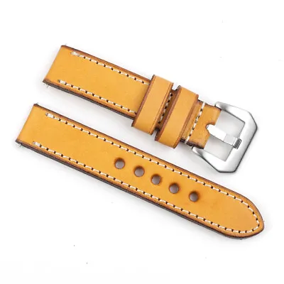 Mens Genuine Leather Watch Strap Handmade Band 18mm 20mm 22mm 24mm UK Stock • £8.99