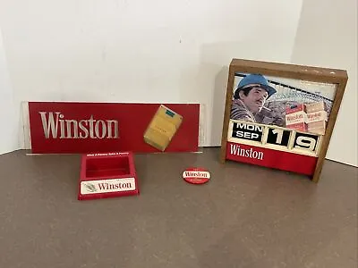 Vintage Winston Cigarette Lot Sign Store Counter Display Calendar Take A Penny • $55.55
