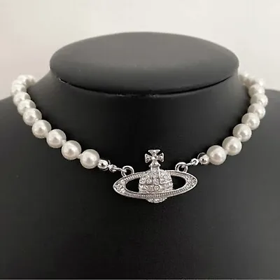 Authentic Vivienne Westwood Silver White Pearl Necklace Choker Chain • $60