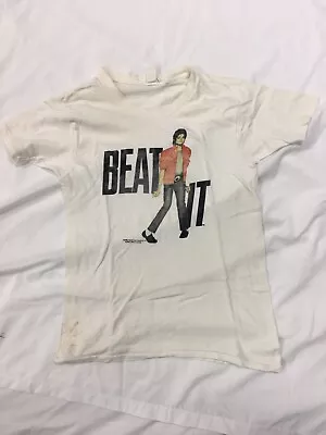 Vintage 1984 Michael Jackson  Beat It  Tour Concert T-shirt Youth Small Triumph • $50