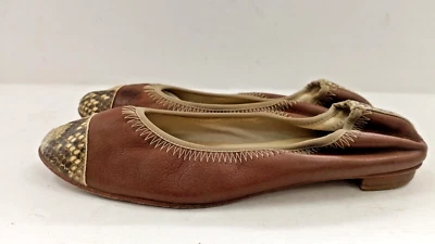 £30 • Buy Elizabeth Stuart Leather Soles Ballet Pumps Shoes Size EUR 37 Tan Snake