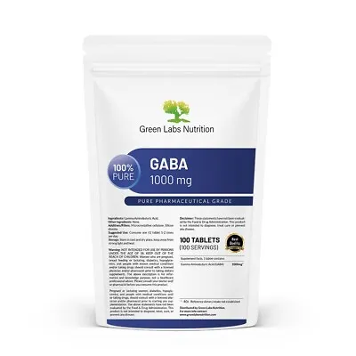 GABA Gamma Aminobutyric Acid Tablets 1000mg Relieves Stress And Anxiety • $15.99
