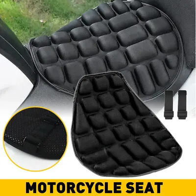 Black Lycra Comfort Gel Seat Cushion Cover Shock Absorb Pad Fits For Motorcycle • $16.99