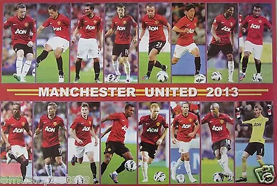 MANCHESTER UNITED  2013 SHOTS OF 16 PLAYERS  POSTER-Soccer UEFA League Football • $15.96