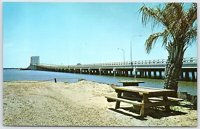 Postcard MS Mississippi Gulf Coast Bay Of Biloxi Bridge MS31 • $6.99