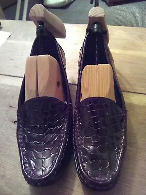 £7.50 • Buy FOOTGLOVE Ladies Dark Brown Mock Croc Court  Shoes Size UK 5.