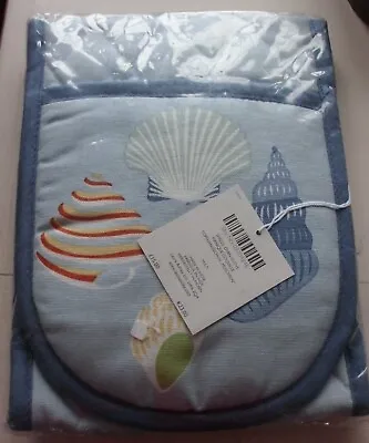 Laura Ashley Oven Gloves Bnwt Pale Blue Sea Shells Design • £7.50