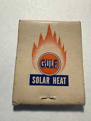 GULF SOLAR HEAT / Hawkeye Oil Co. Cedar Rapids / Advertising Matchbook Unstruck • $5.99