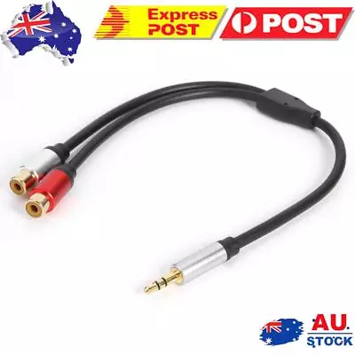 3.5mm 1/8 Inch TRS Stereo Male To Dual RCA Female Audio Adapter Y Splitter Cable • $9.89
