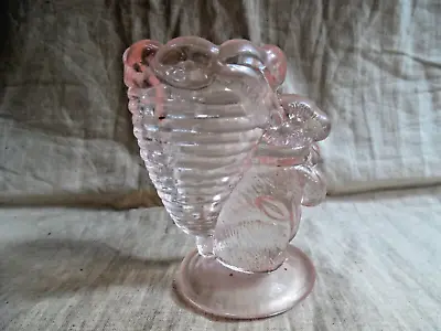 Vintage Pink Glass Egg Cup With Rabbit Fenton • $15