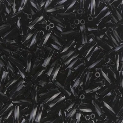 Miyuki Twisted Bugle Beads 6mm 17.5GM Jet Black • $3.99