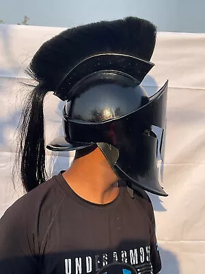 Spartan Helmet Warrior Costume Medieval Replica 300 King Leonidas With Stand • $194.72