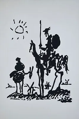 $135 • Buy Vintage 1980's Pablo Picasso Don Quixote  Man Of La Mancha  Print Framed 20 X26 