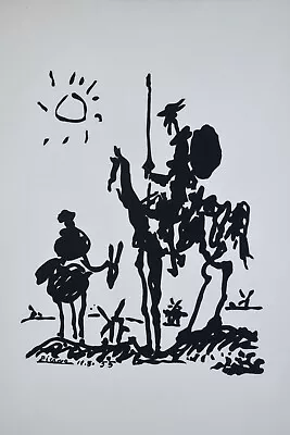 Vintage 1980's Pablo Picasso Don Quixote  Man Of La Mancha  Print Framed 20 X26  • $90