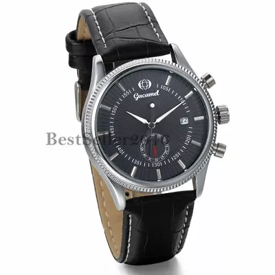 Mens Classic Steampunk Skeleton Automatic Mechanical Date Leather Wrist Watch • $23.90
