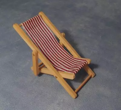 Miniature Dollhouse 1:12 Scale - Red Deck/beach Chair - D830a • $5.50