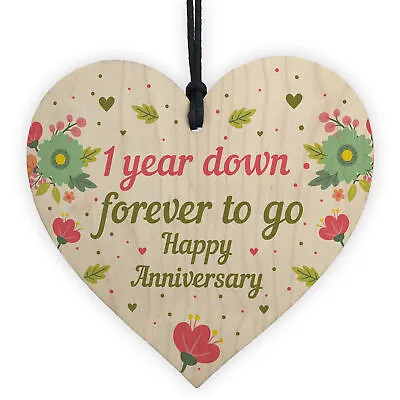 1st 2nd 3rd 4th 5th 10th 20th Wedding Anniversary Gift Wooden Heart Gift For Her • £3.99
