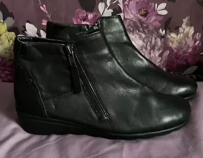 Ladies Black Padders ‘Willow’ Ankle Boots Size 7/40 Leather • £22