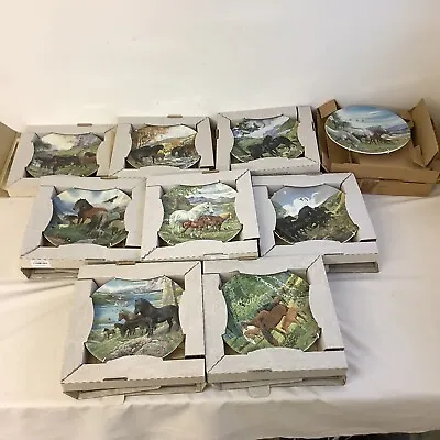 9x Vintage Davenport Pottery Horse Ponies Collectors Plates - Great Condition • £49.95