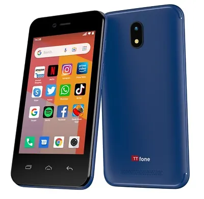 TTfone TT20 Smart 3G Mobile Phone Android 8GB Dual Sim Unlocked In Colour Blue • £54.98