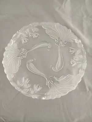 MIKASA Heavy Frosted Crystal Peacock Pattern Etched Serving Platter  • $21