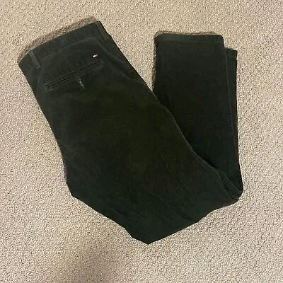 Vintage Mens Tommy Hilfiger Chino Mercer Corduroy Green Pants - Size 36 X 32 • $16.95