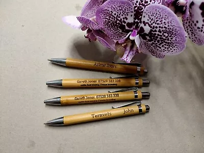 £1.99 • Buy Personalised Bamboo Pen - Mr & Mrs Pen-Personalised Wooden Pen- Personalised Pen
