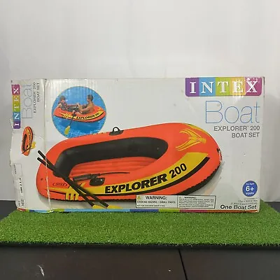 Intex Explorer 200 Boat Set Inflatable 2 Person River Boat Raft Complete 73 X 37 • $16.99
