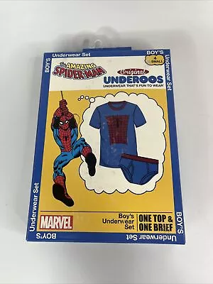 Underoos Spiderma Underwear Set Boys 4 Extra Small XS Shirt Brief 2014 Marvel • $14.99