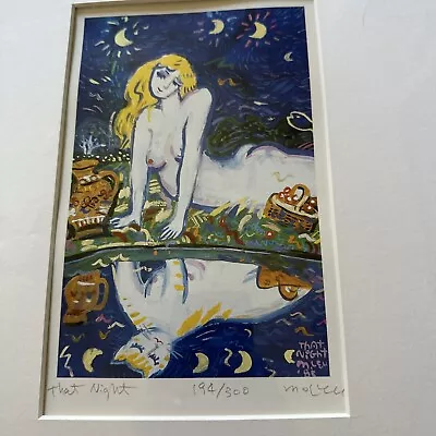 Colorful Art Print Framed Michael Leu - That Night - 1985 - Signed & Numbered • $155.24