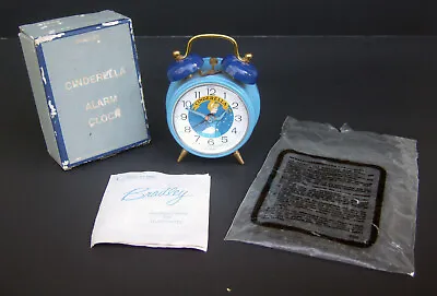 $59 • Buy Vintage Cinderella Novelty Wind-Up Character Alarm Clock Bradley Disney In Box