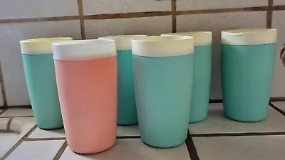 Therm-O-Ware By Bolero. Tumblers 8 Oz 5 Inches.  Qty- 5 Aqua 1 Pink • $30