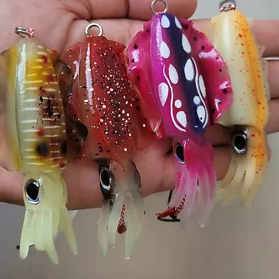 Mega Octopus Squid Fishing Lures 60g Soft Bass Bait Hooks Saltwater Tackle 23 • $9.95