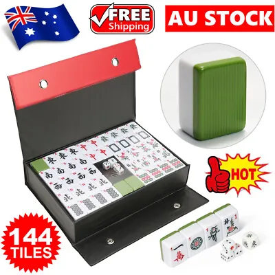 144 Tiles Mahjong Set Heavy Duty Classic Strategy Game With Carrying Travel Case • $43.95