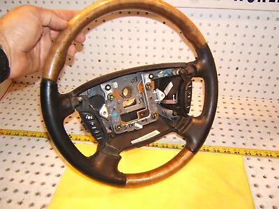 Jaguar 2003 S Type Black Leather WOOD Steering Genuine OEM  1 WheelNo Air Cover • $349