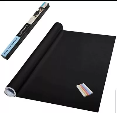 Large Chalkboard Contact Paper Roll 5 Chalks Sticks Black Stickers Wallpaper • $8.99