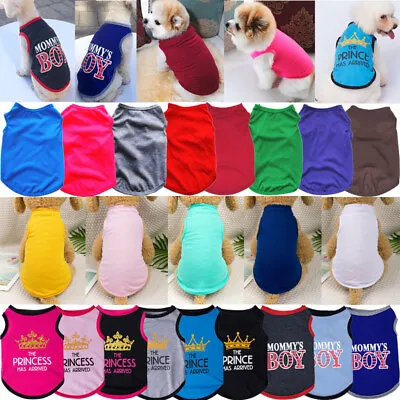 £1.79 • Buy Pet Dog Cat Princess T-shirt Clothes Vest Coat Cotton Puppy Costumes Outfit Gift