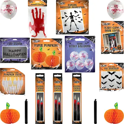 HALLOWEEN DECORATIONS Pumpkin Window Stickers Cling Spooky Hanging Party Decor • £3.65