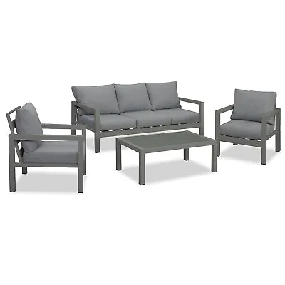 $1169.99 • Buy New Charcoal Outdoor Aluminium Sofa Lounge Setting Furniture Set Chairs Table