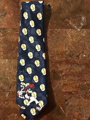 Mickey Unlimited Necktie Tie PLUTO Batter BASEBALL Game Ball Blue Walt Disney • £7.72