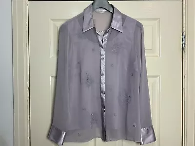 Marks And Spencer’s Sheer Blouse And Satin Camisole Blouse Camisole Size 16 • £5