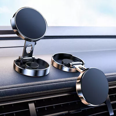 360° Rotation Magnetic Phone Holder Foldable Car Mount Stand Dashboard Universal • $12.05