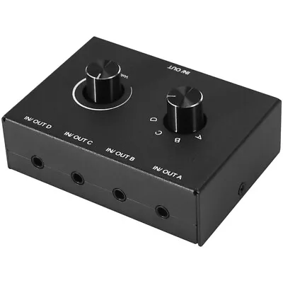 4 Port Audio Switch 3.5mm Audio Switcher Stereo AUX Audio Selector 4 Input Uk • £14