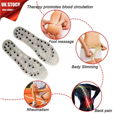 Foot Care Acupressure Magnet Massage Shoe Insole Gel Pad Inner Sole Pain Relief • £8.78