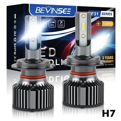 BEVINSEE H7 LED Headlight Bulb Conversion Kit High Low Beam Fog Lamp 6000K White • $9.99